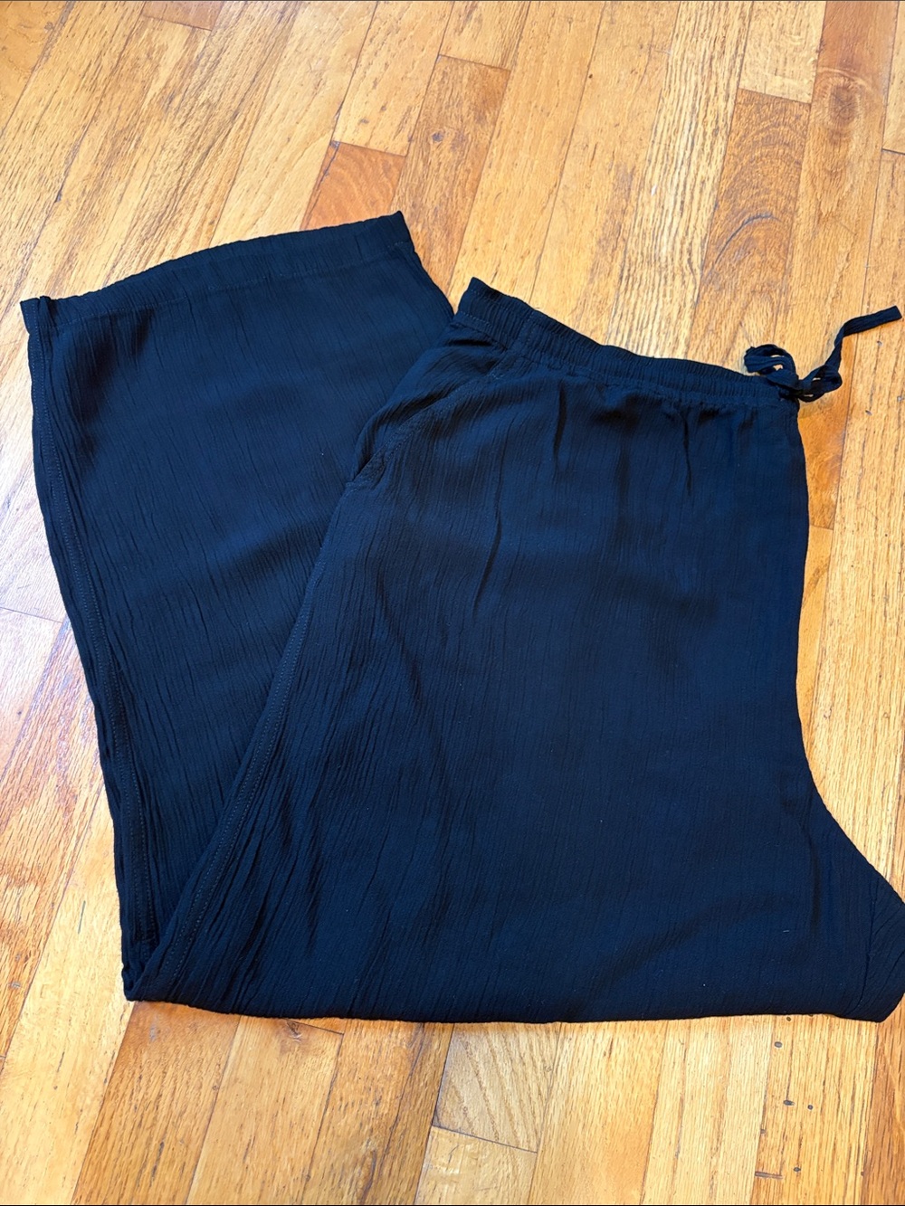Lizwear Lightweight Gauze Style, Rich, Black,  Drawstring Pants